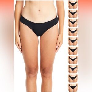 ESTEEZ Women's Breathable Soft Stretch Cotton Underwear Black Bikini 6 pack